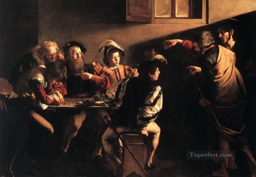 Caravaggio Painting - La vocación de San Mateo Caravaggio